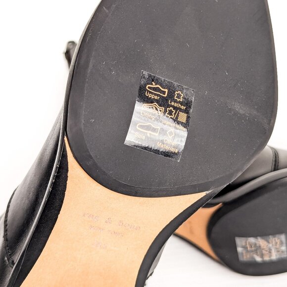 Rag&bone Women Mustang Black Leather Heel Western Ankle boots sz 8US EUR38.5 - Picture 7 of 7